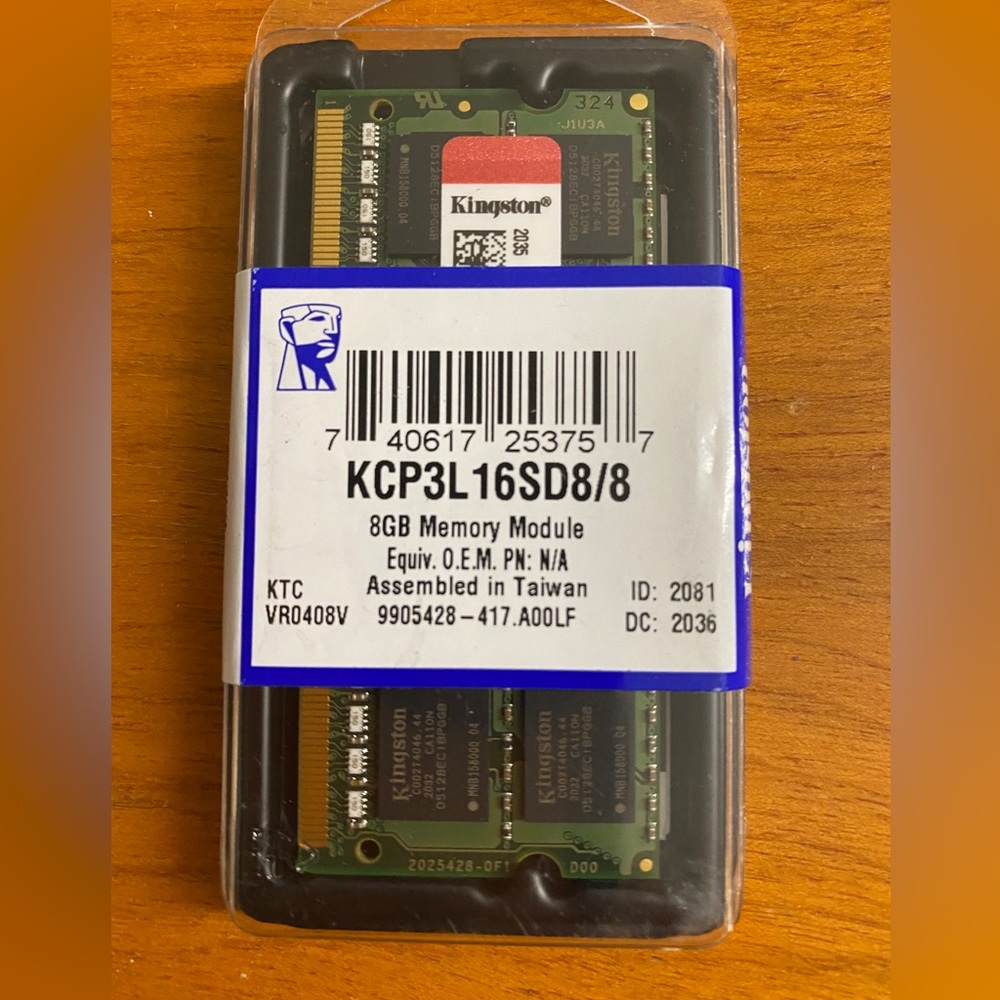 Brand New 8GB Kingston Memory Module